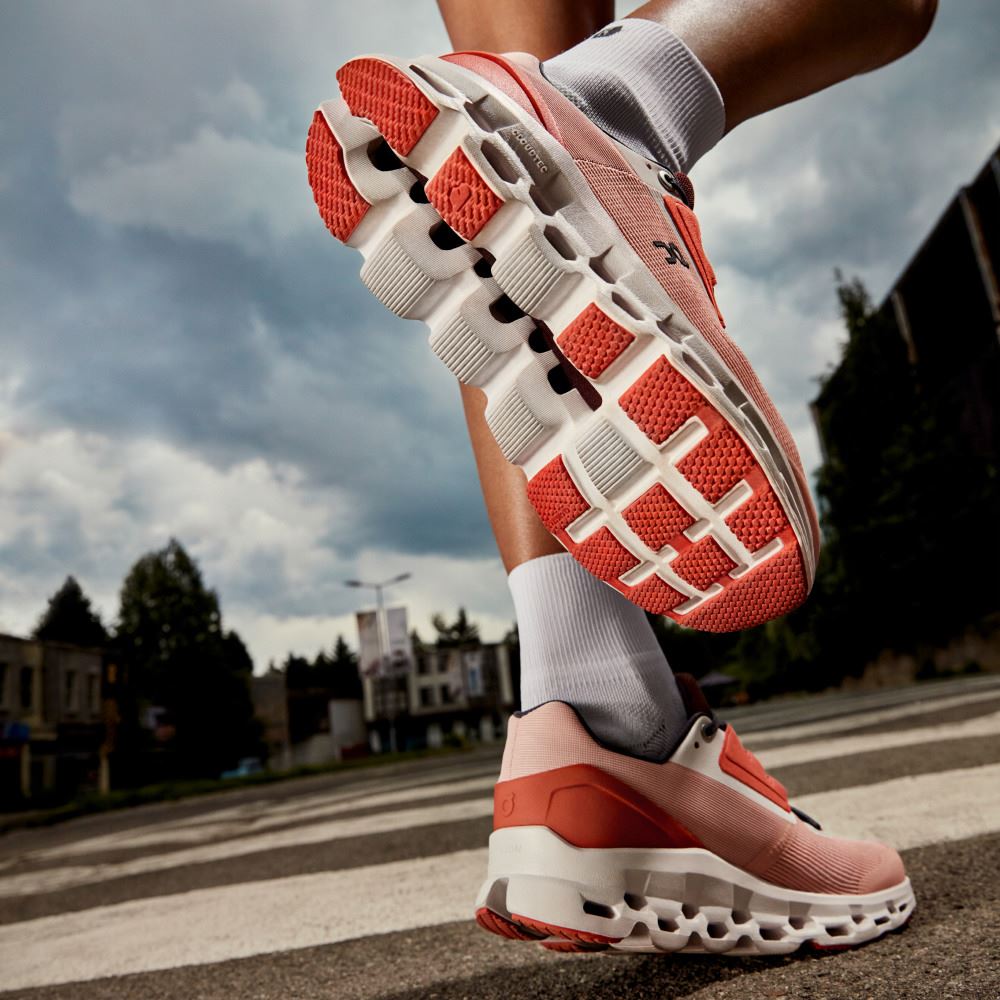 On Cloudstratus: Maximum Cushioned Running Shoe - Rose | Red ON95XF140 - Image 3