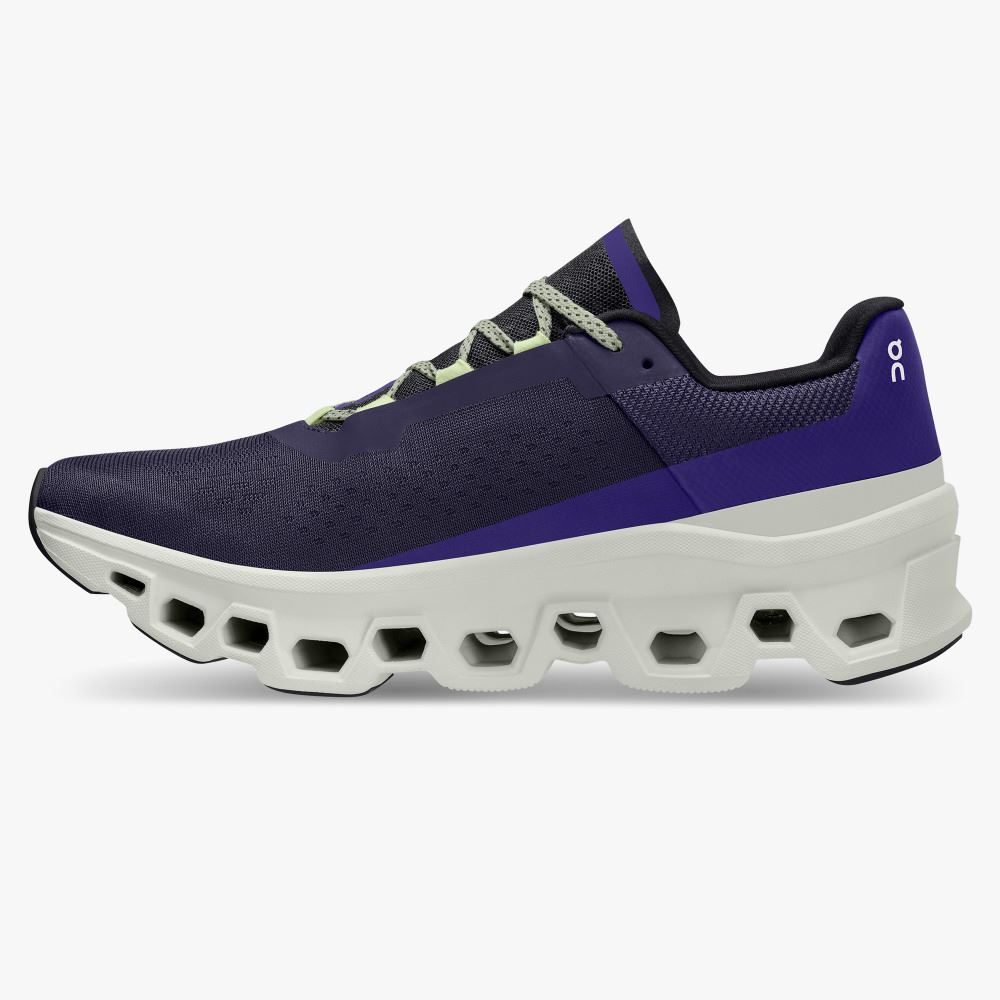 On The Cloudmonster: Lightweight cushioned running shoe - Acai | Aloe ON95XF34 - Image 4
