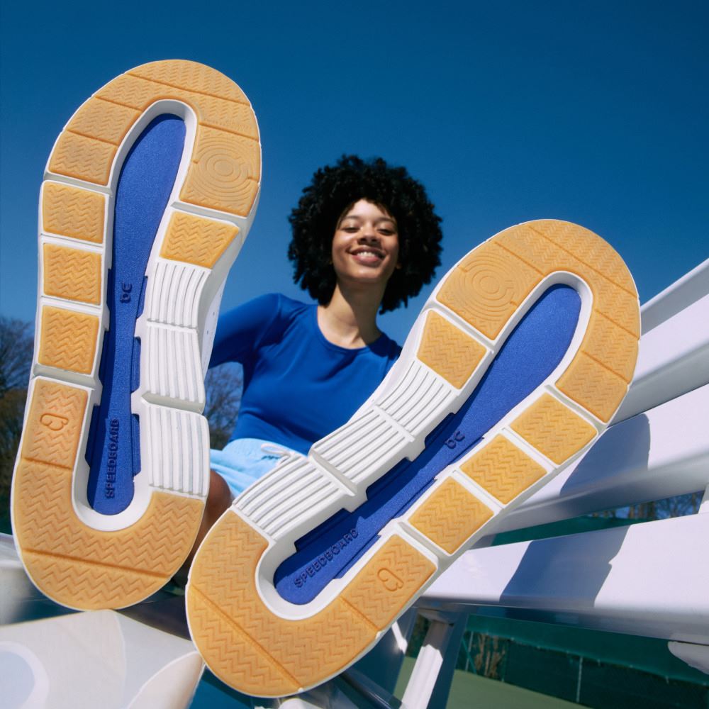 On THE ROGER: tennis-inspired sneaker by On & Roger Federer - White | Indigo ON95XF394 - Image 3