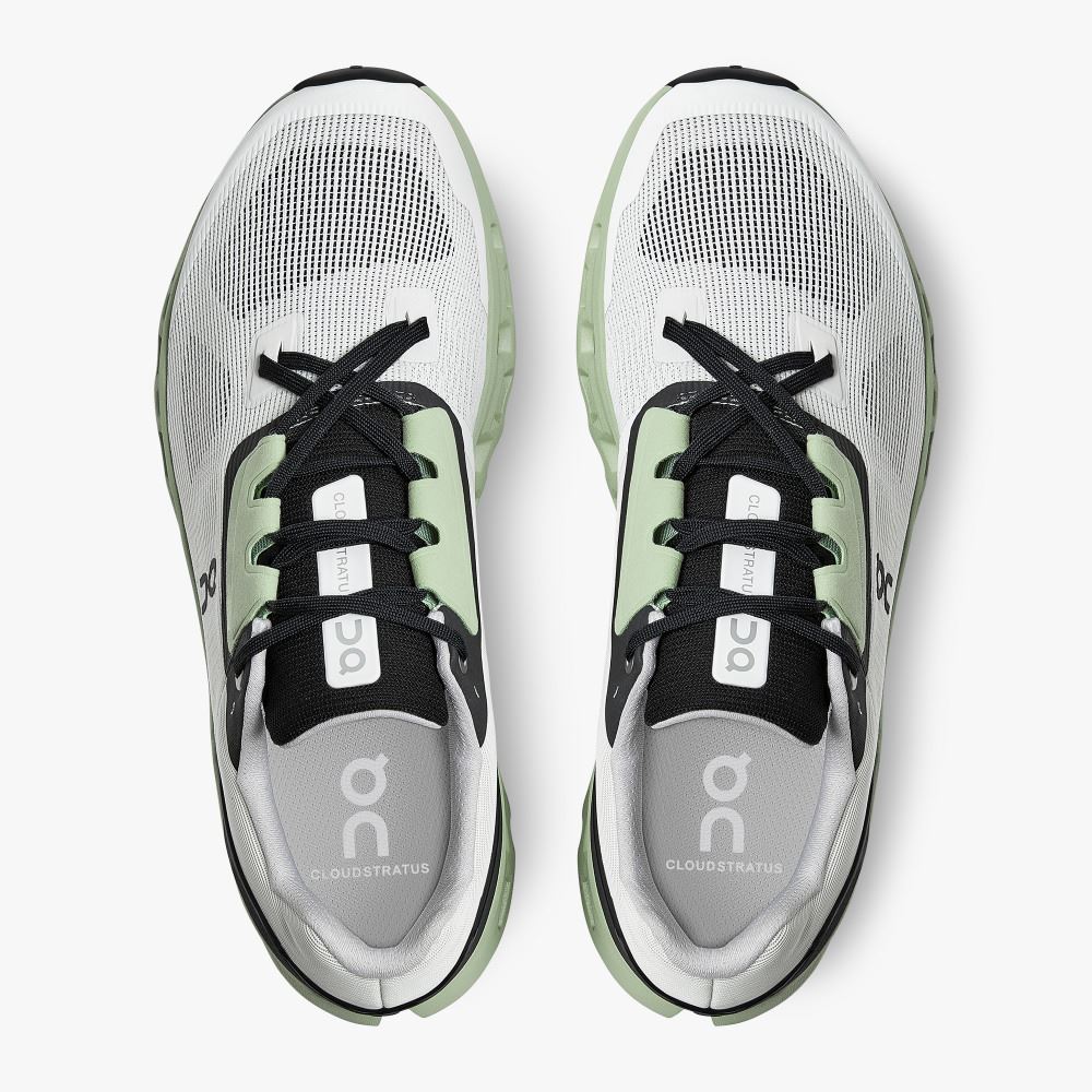 On Cloudstratus: Maximum Cushioned Running Shoe - White | Black ON95XF56 - Image 2