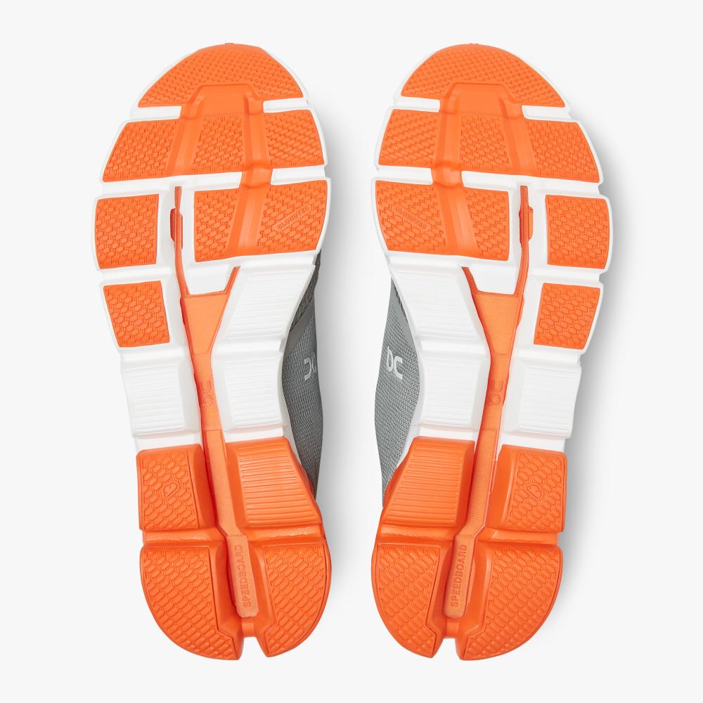 On Cloudflyer: Supportive Running Shoe. Light & Stable - Grey | Orange ON95XF47 - Image 3