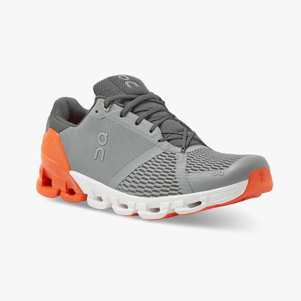 On Cloudflyer: Supportive Running Shoe. Light & Stable - Grey | Orange ON95XF47 - Image 6