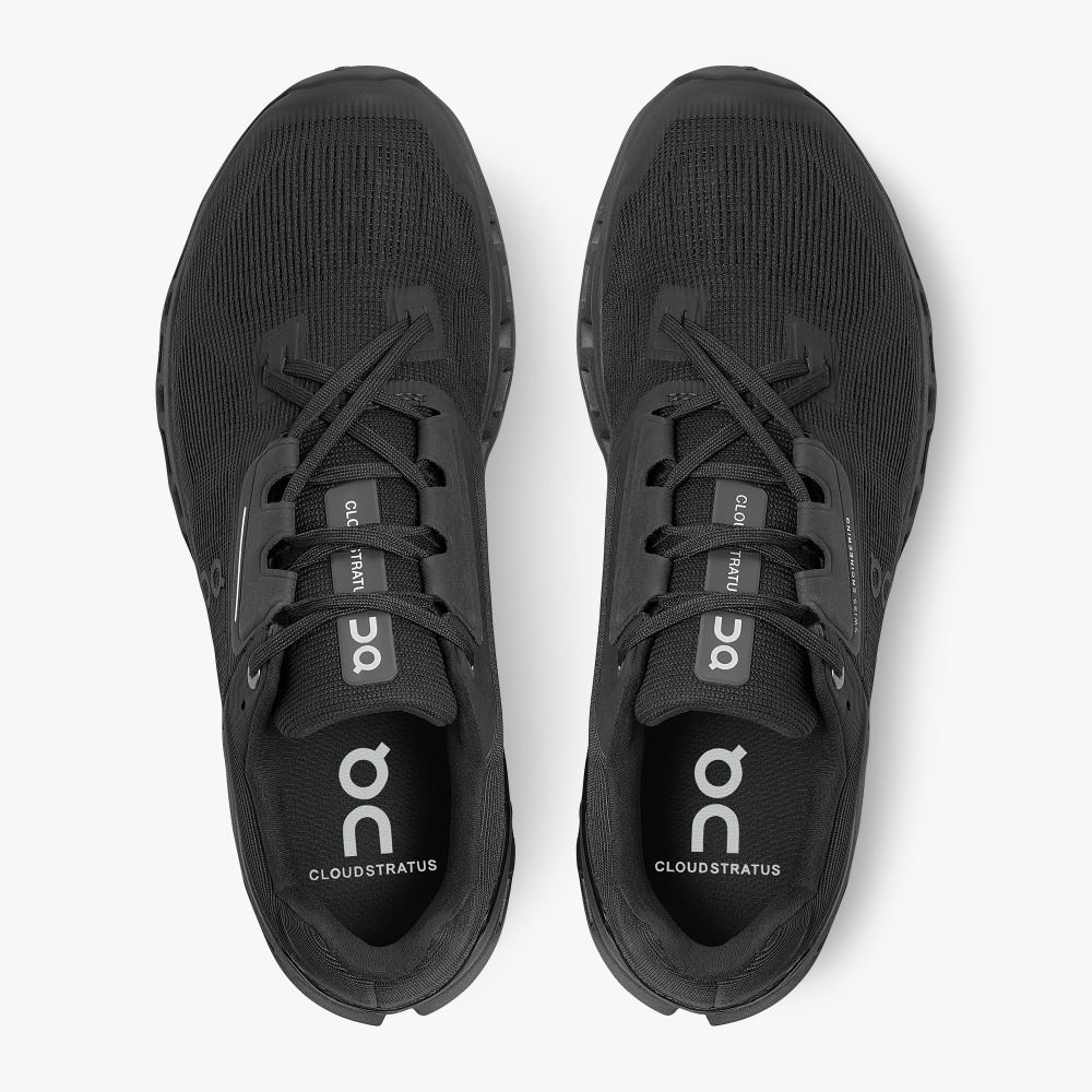 On Cloudstratus: Maximum Cushioned Running Shoe - Black ON95XF54 - Image 2