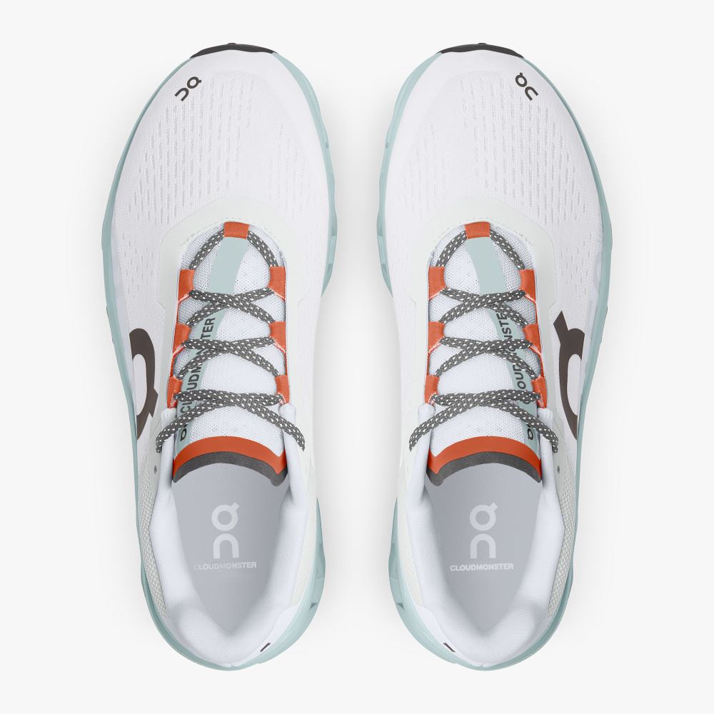 On The Cloudmonster: Lightweight cushioned running shoe - Frost | Surf ON95XF33 - Image 2