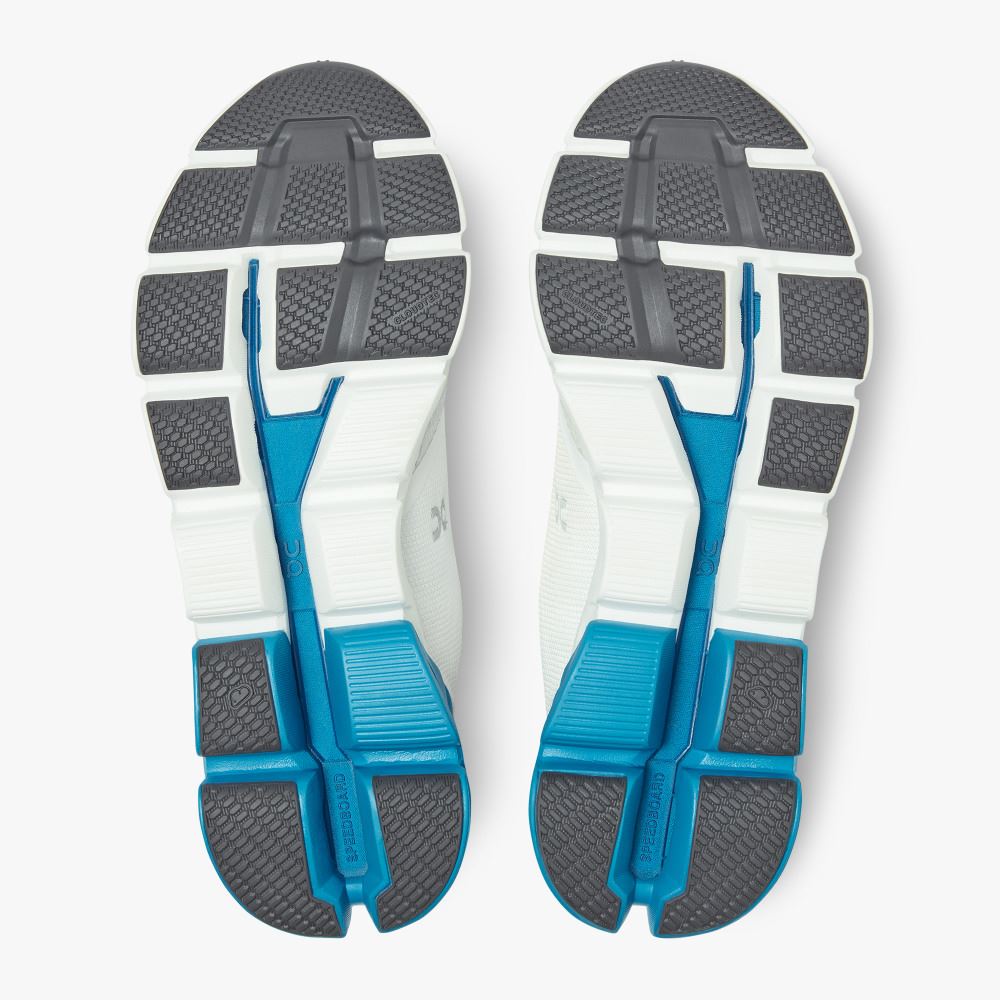 On Cloudflyer: Supportive Running Shoe. Light & Stable - White | Blue ON95XF48 - Image 3