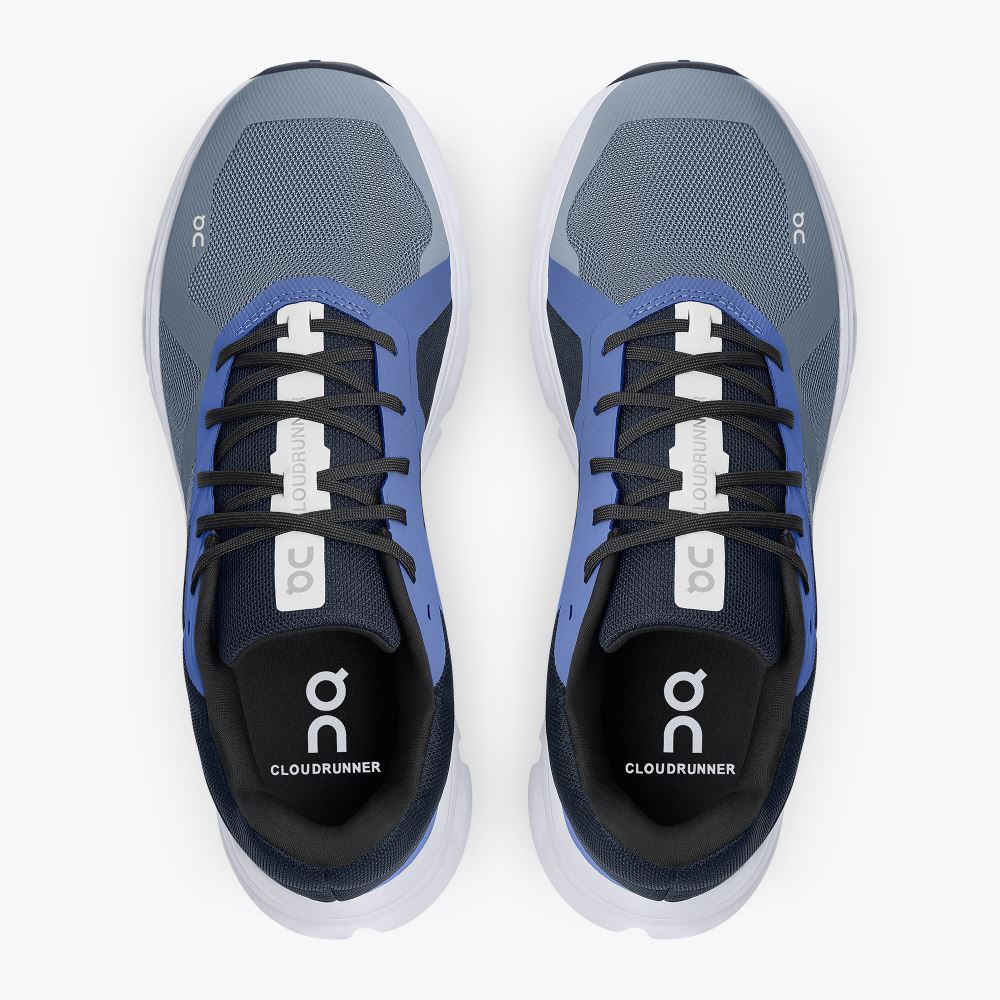 On The Cloudrunner: Supportive & Breathable Running Shoe - Metal | Midnight ON95XF29 - Image 2