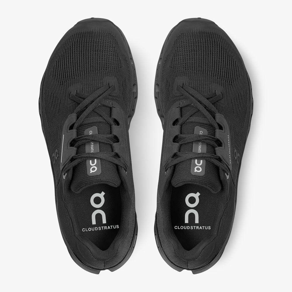 On Cloudstratus: Maximum Cushioned Running Shoe - Black ON95XF138 - Image 2