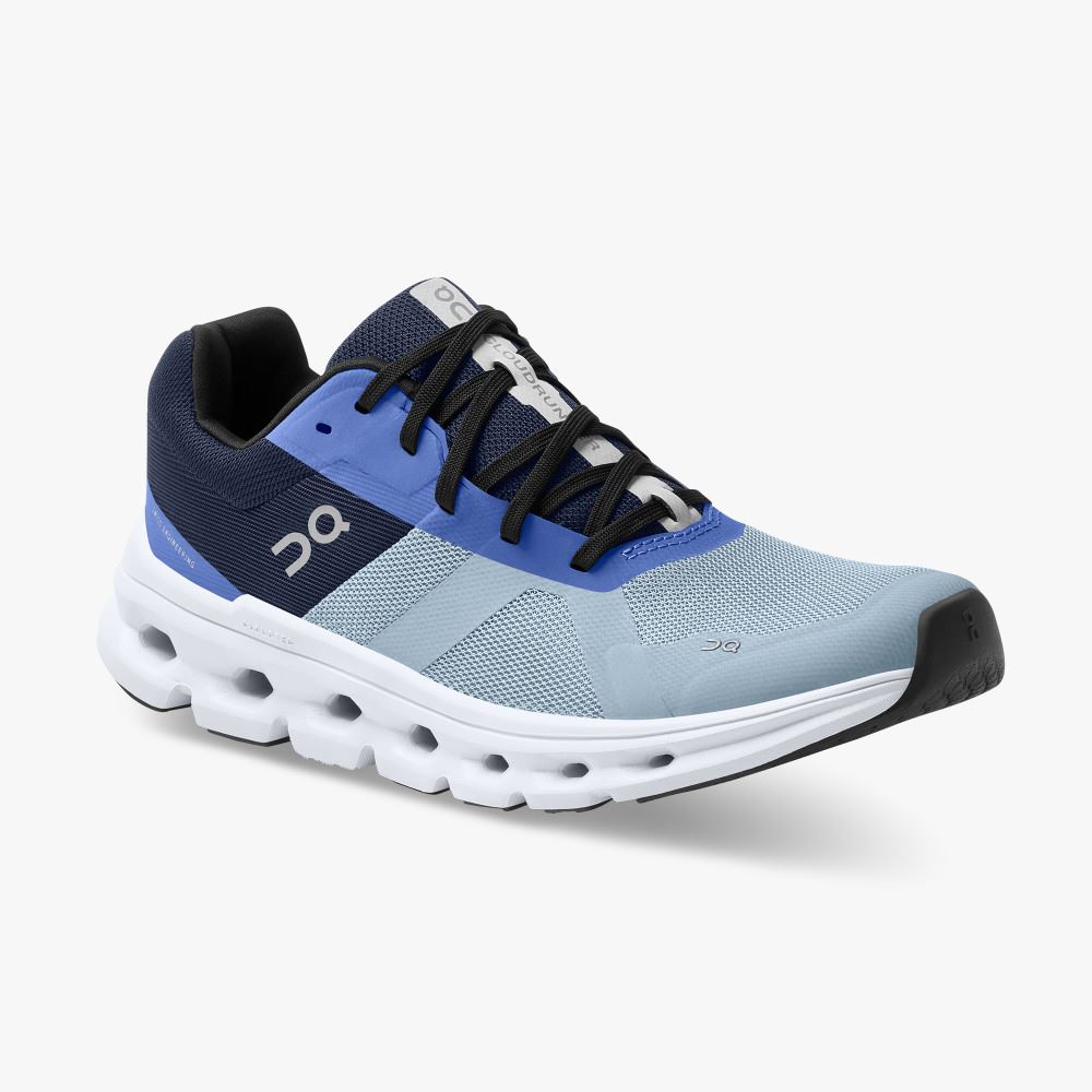 On The Cloudrunner: Supportive & Breathable Running Shoe - Chambray | Midnight ON95XF113 - Image 6