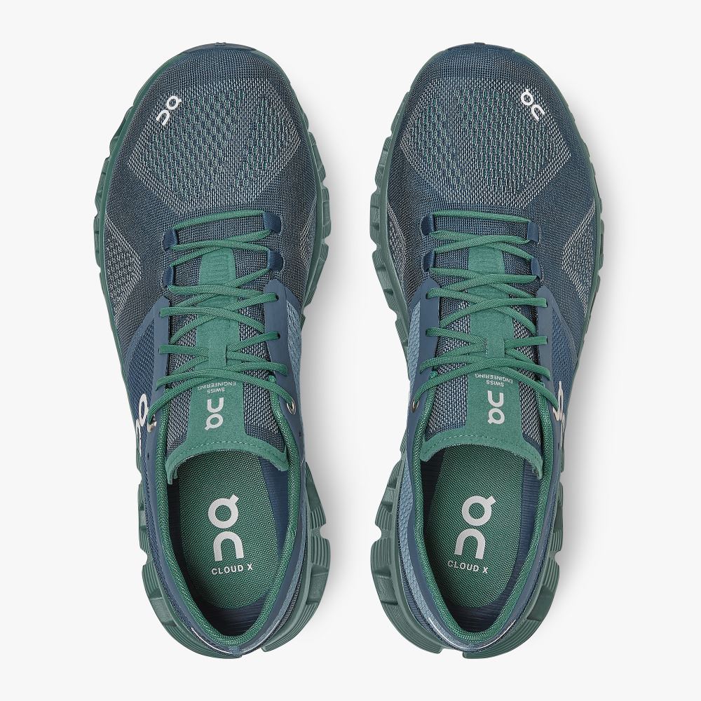 On New Cloud X - Workout and Cross Training Shoe - Storm | Tide ON95XF244 - Image 2