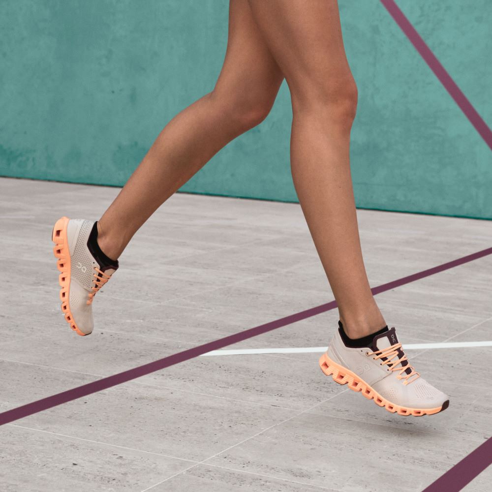 On New Cloud X - Workout and Cross Training Shoe - Silver | Almond ON95XF361 - Image 3