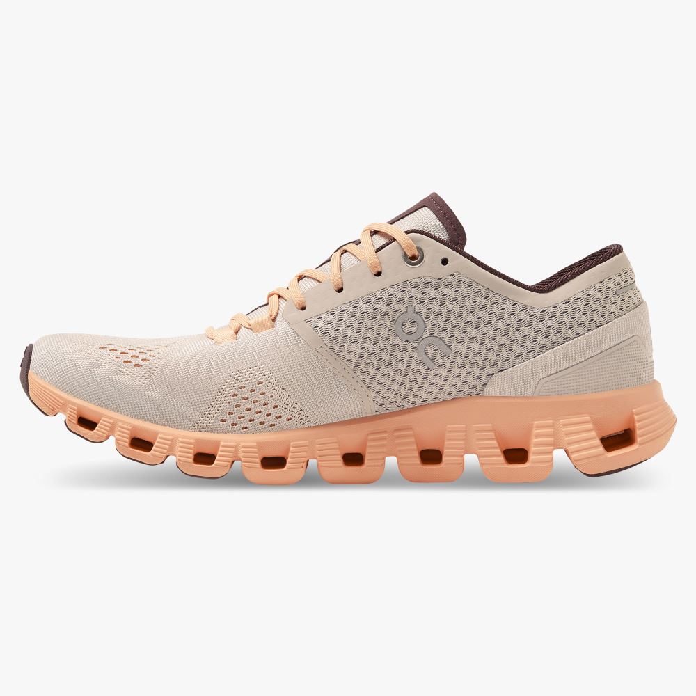 On New Cloud X - Workout and Cross Training Shoe - Silver | Almond ON95XF361 - Image 5