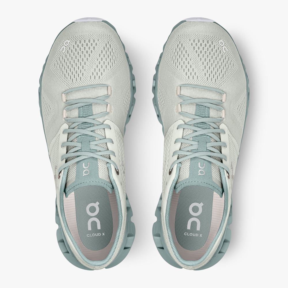 On New Cloud X - Workout and Cross Training Shoe - Aloe | Surf ON95XF357 - Image 2