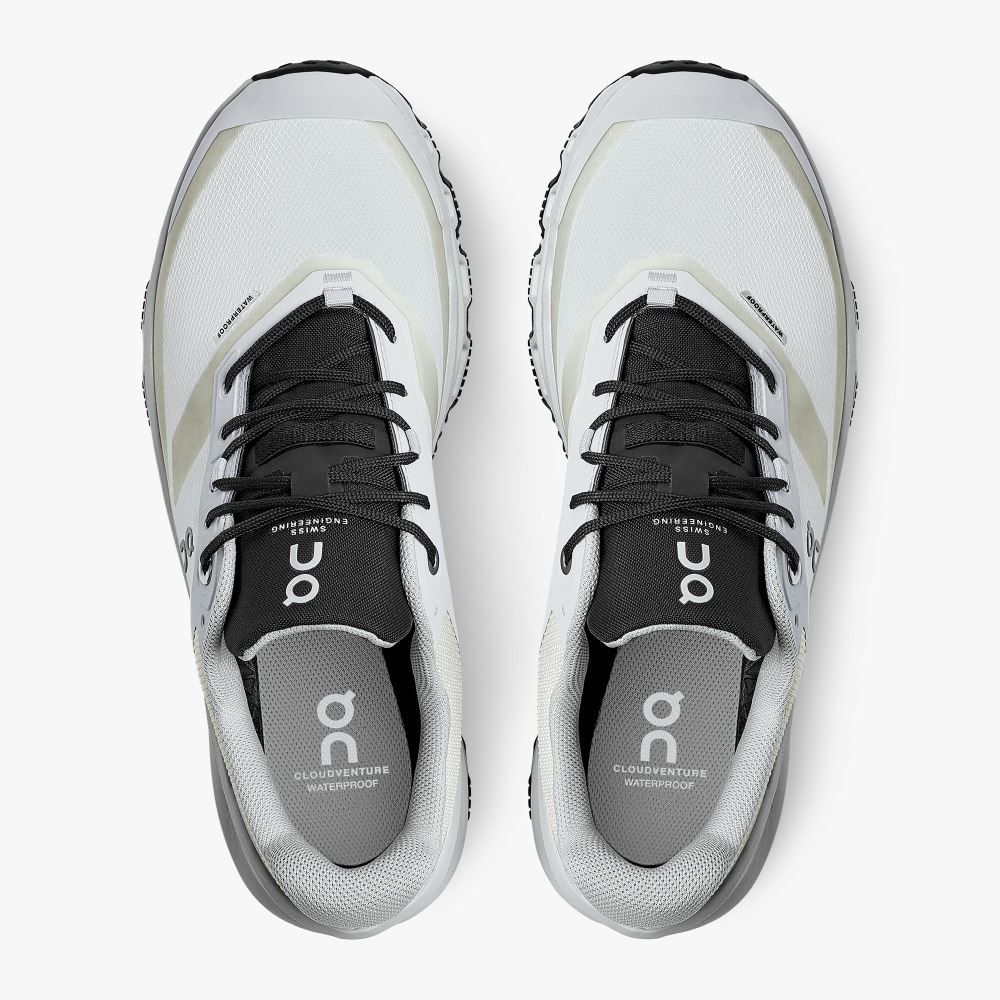On Cloudventure Waterproof: Trail Running Shoe - Glacier | Black ON95XF166 - Image 2